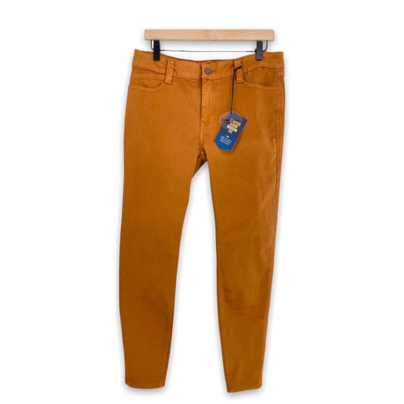 Sarina Rubberband Skinny Jeans Fall Winter Neutral Color Cork Rust Size 32 NEW - Picture 1 of 9